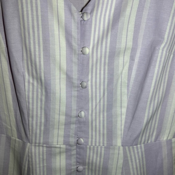 🌻 Wayward Fancies eShakti Lilac Striped Button Down A-Line Shirtdress *no size* - Picture 3 of 12